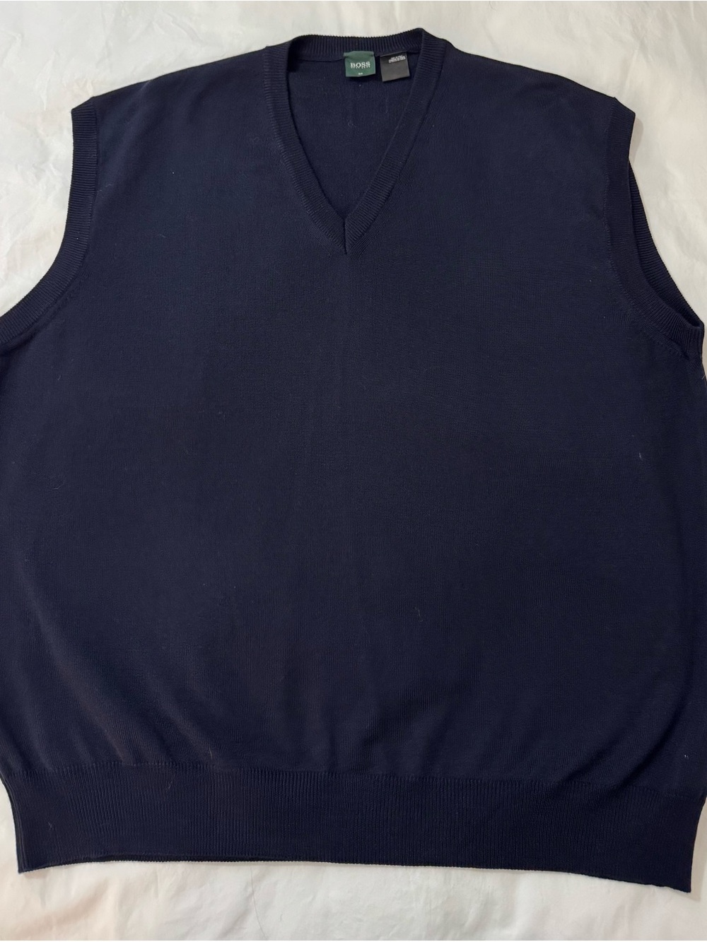Hugo Boss Golf 100%  Wool Blue vest men Made in Italy